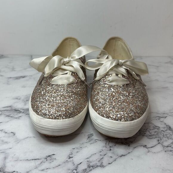 Keds x Kate Spade Rose Gold Glitter Sneakers 9 - Picture 3 of 6